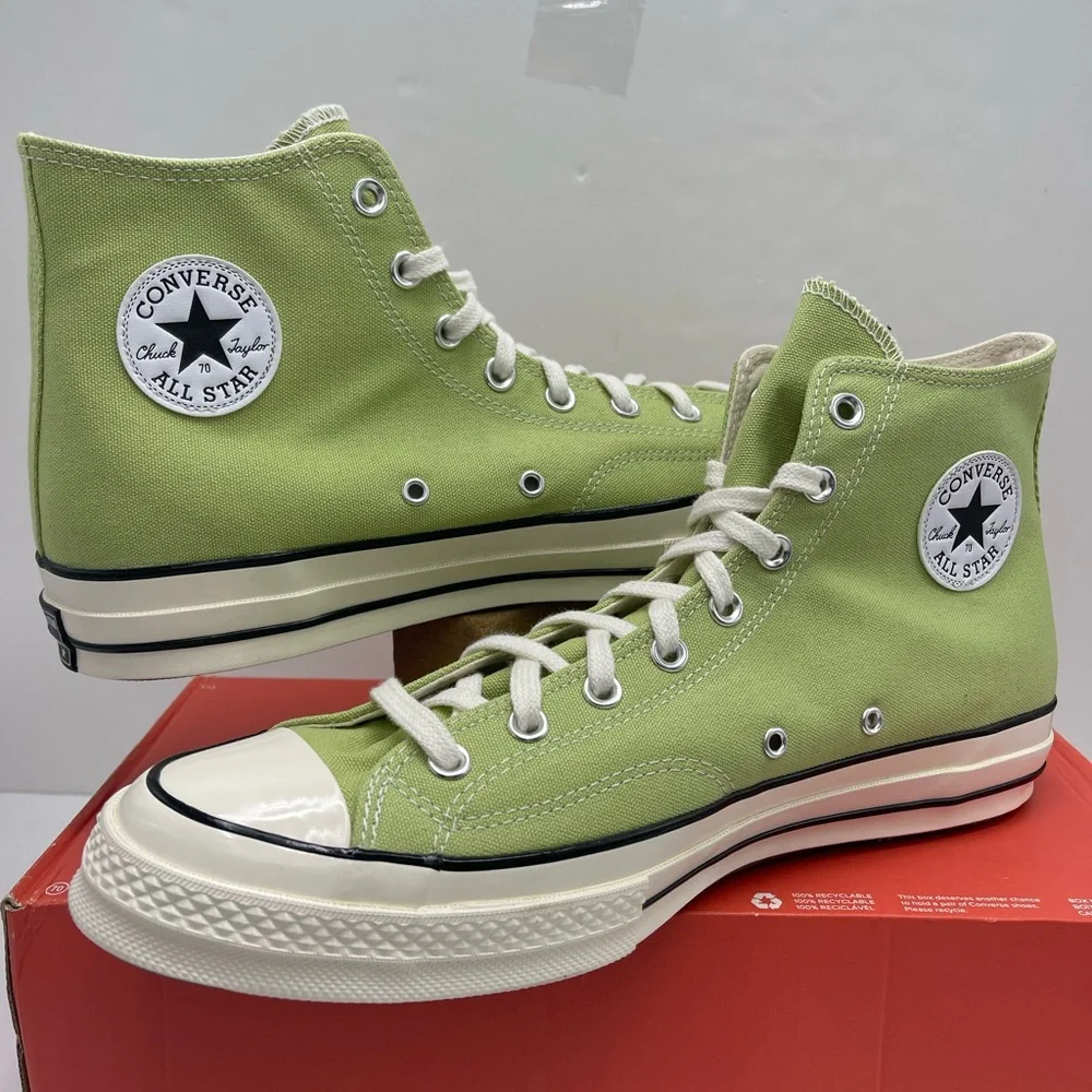 Converse Men’s A04585C CHUCK 70 HI VITALITY GREEN/EGRET/BLCK High Tops Sneakers